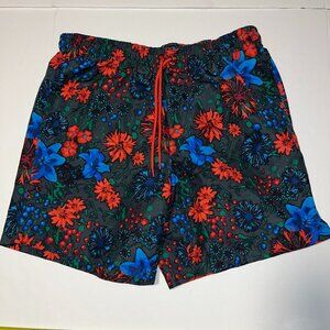 Eddie Bauer men's floral swim shorts swim trunks size Large